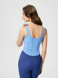 Millennia Round Neck Wide Strap Active Tank with Detachable Chest Pads 