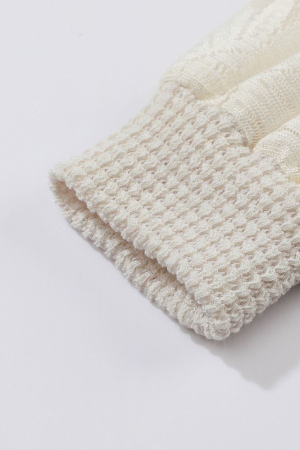 Mock Neck Lace Long Sleeve Top 