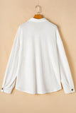 Plus Size Button Up Long Sleeve Jacket 
