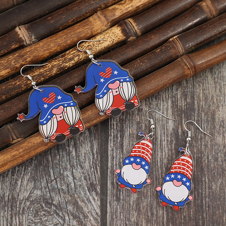 2 Pair Acrylic Gnome Earrings 