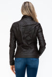 YMI Faux Layered Double-Zipper Jacket with Fuzzy Hood 