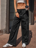 Wide Leg Pants with Contrast Stitching 