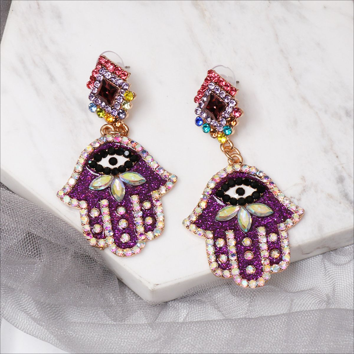 Alloy & Rhinestone Earrings 