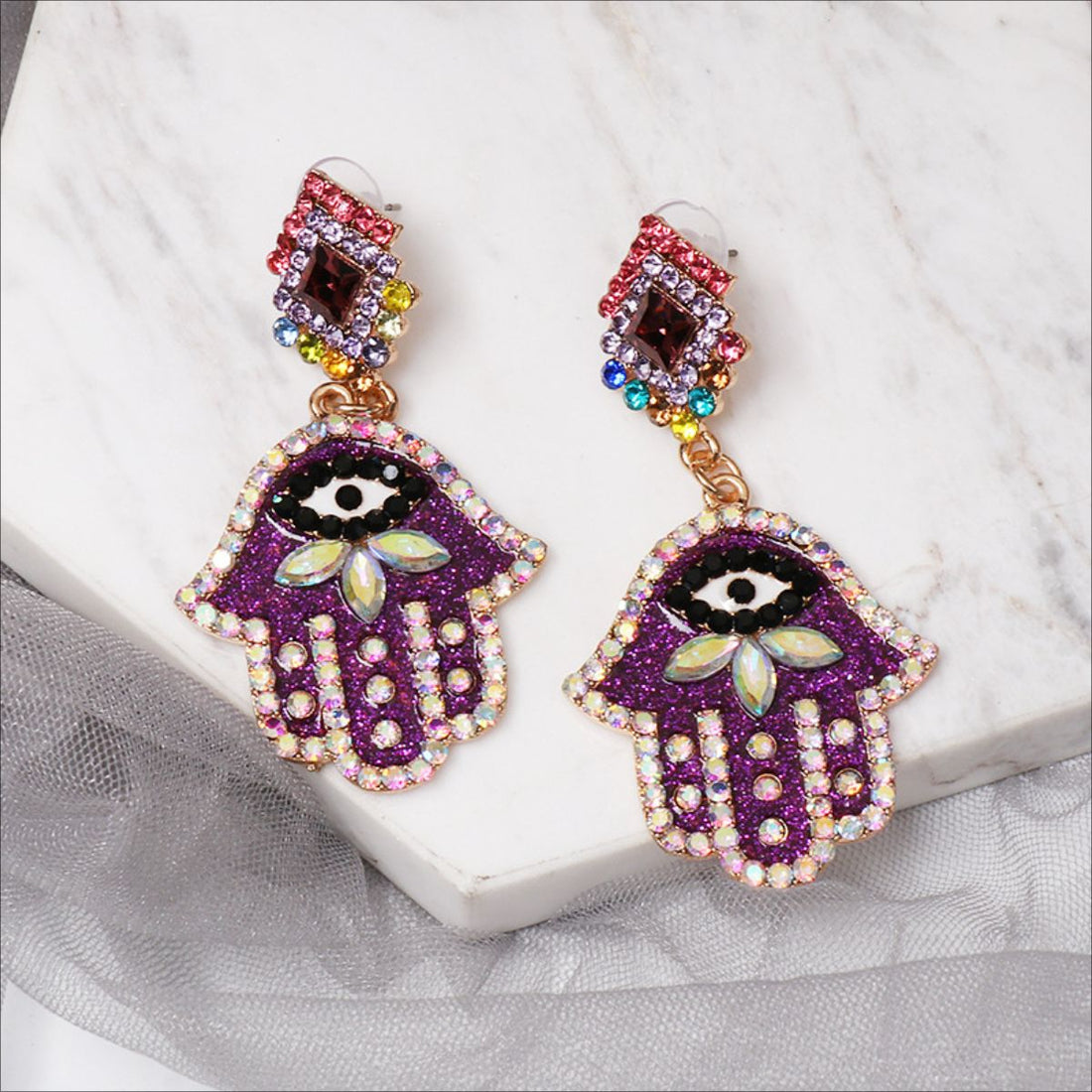 Alloy & Rhinestone Earrings 