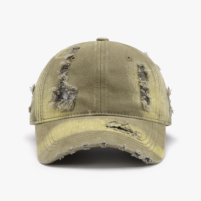 Distressed Adjustable Cotton Baseball Cap 