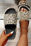 Pink Leopard Print Thick Sole Slip On Slippers Shoes & Bags/Slippers