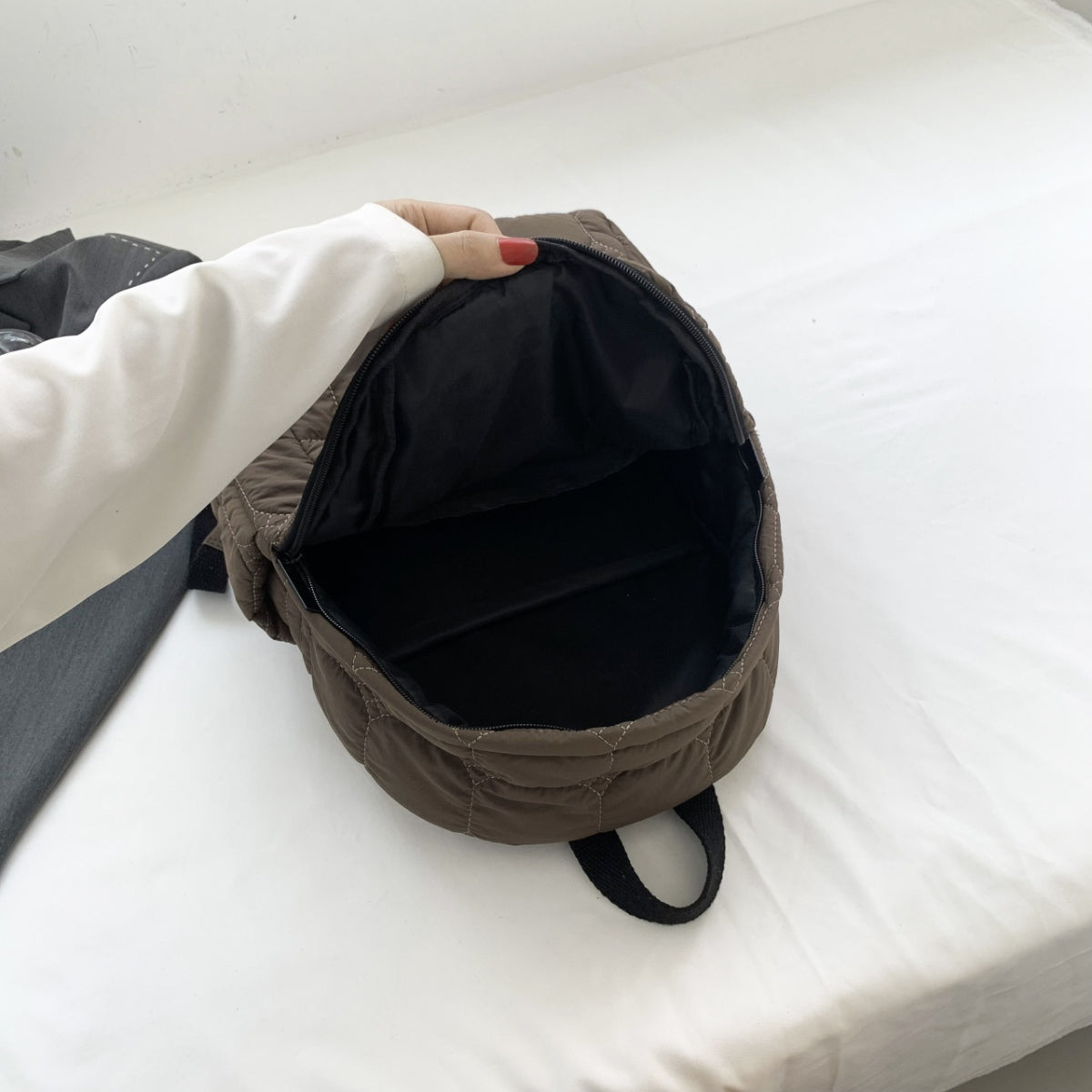 Quilted Polyester Backpack Bag 