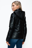 How Dare U Pocketed Zip Up Puffer Jacket with Removable Hood 