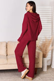 Basic Bae Full Size Ribbed Drawstring Hooded Top and Straight Pants Set 