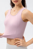 Round Neck Wide Strap Active Tank 