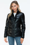 Snobbish Pocketed Zip Up Turtleneck Puffer Jacket 