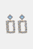 Square Shape Glass Stone Dangle Earrings 