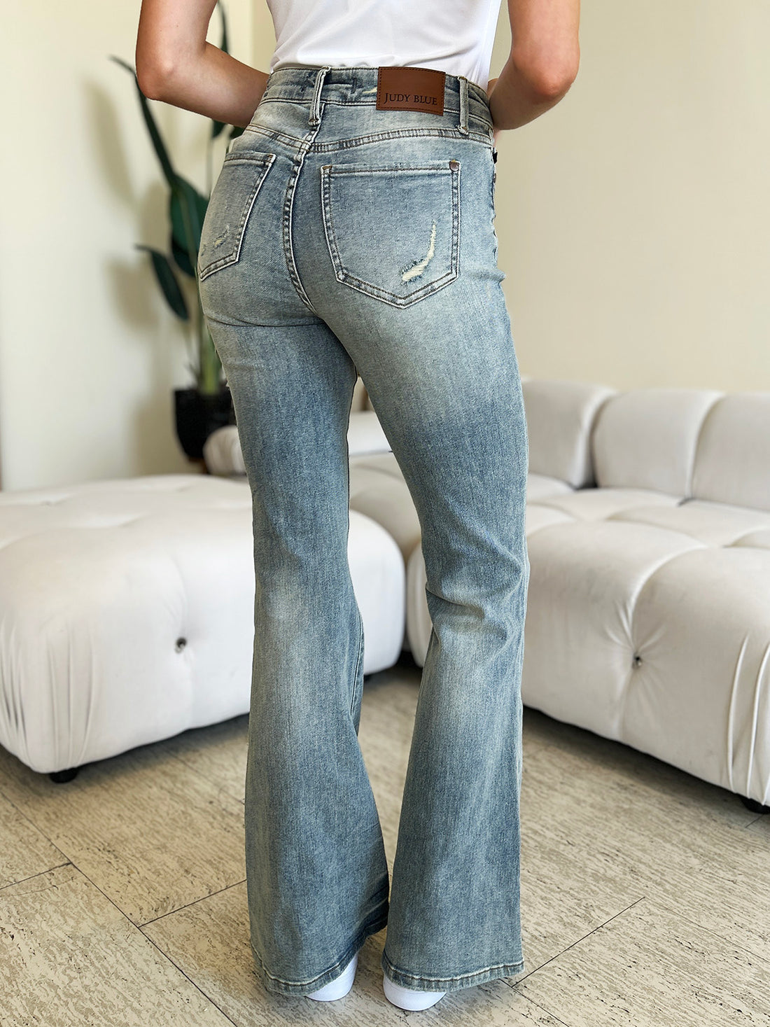 Judy Blue Full Size Mid Rise Flare Jeans 
