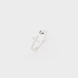Heart Shape Cross Inlaid Zircon Open Ring 