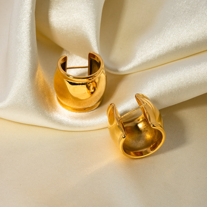 Stainless Steel C-Hoop Earrings 