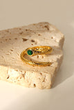 Snake Charmer Malachite Snake-Shaped Bypass Ring 