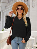 Heathered V-Neck Long Sleeve T-Shirt 