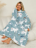 Fuzzy Pocketed Long Sleeve Hooded Lounge Dress Lingerie & Nightwear