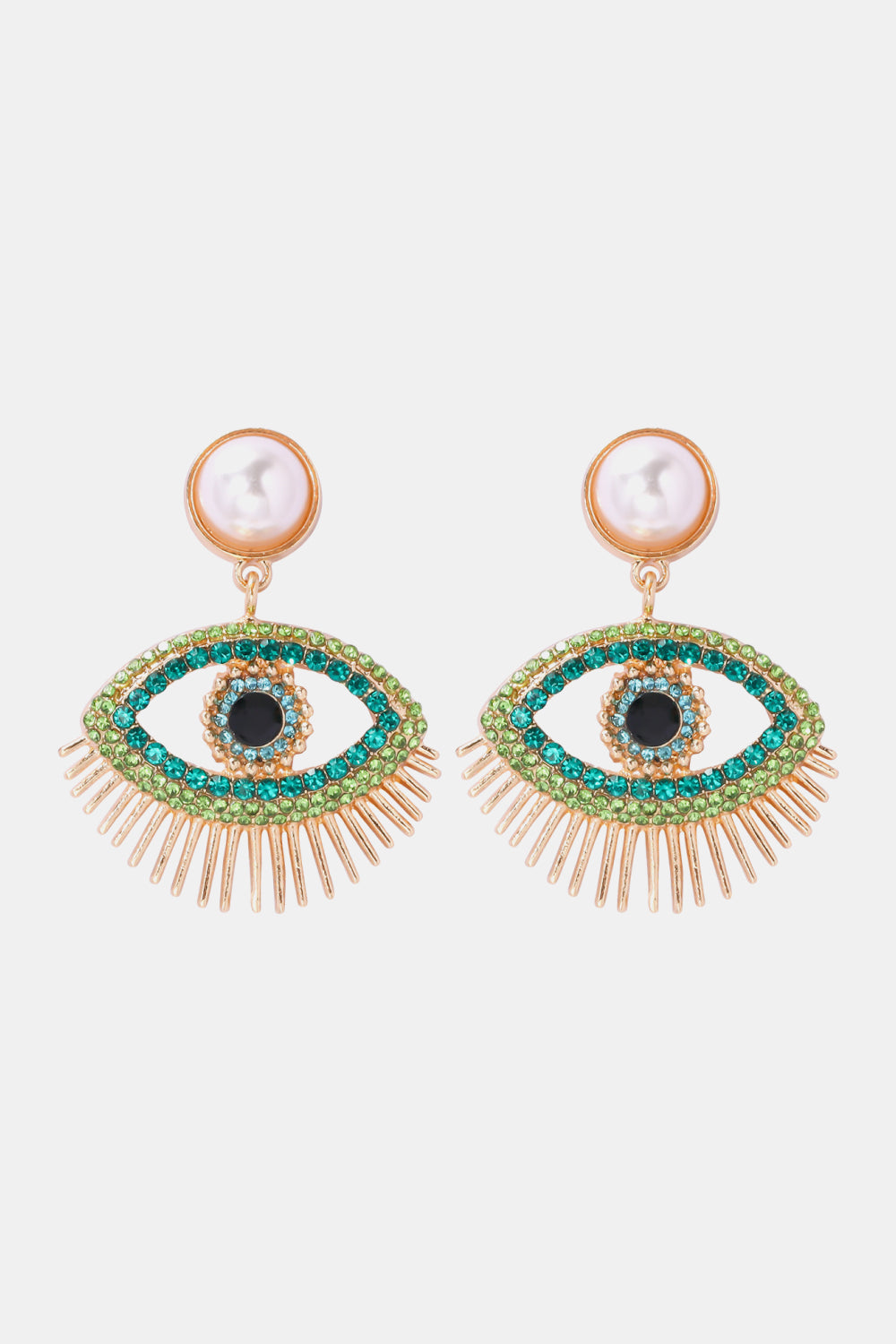 Evil Eye Shape Rhinestone Zinc Alloy Synthetic Dangle Earrings 