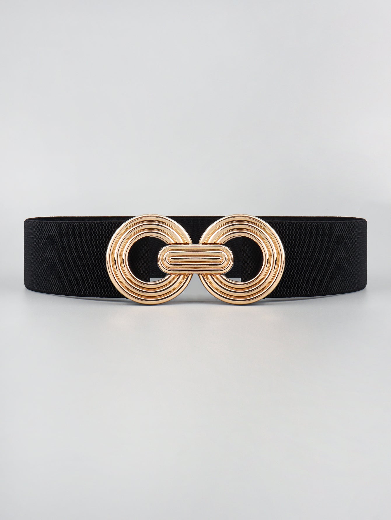 Geometric Buckle Elastic Wide Belt 