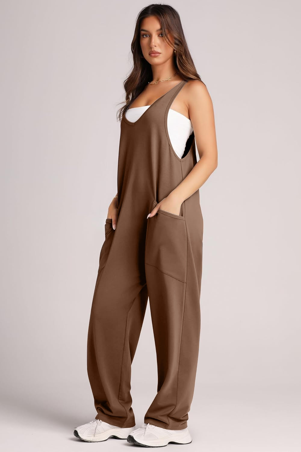 Lovelet Wide Strap Jumpsuit with Pockets 