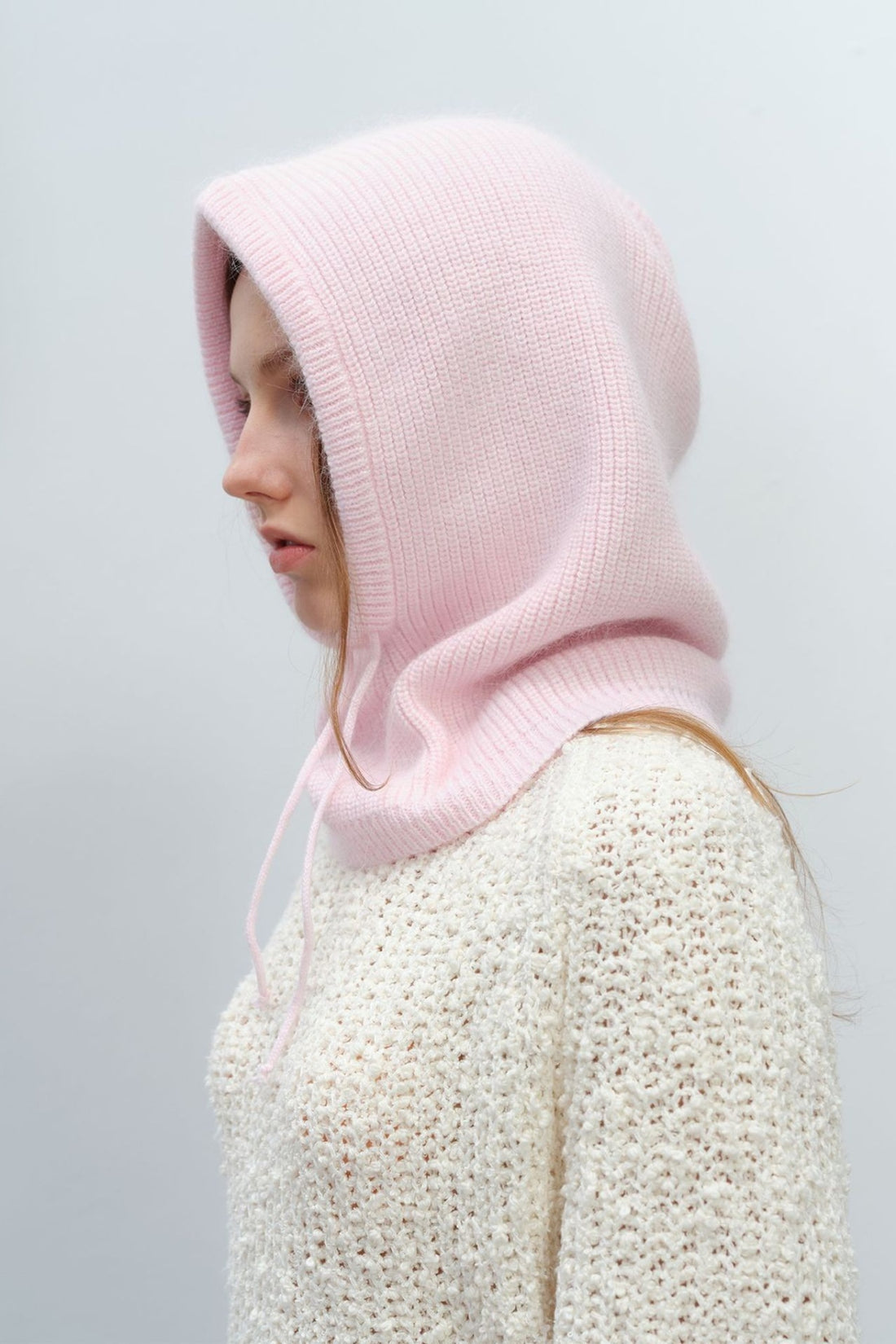 Drawstring Solid Color Thermal Knit Hat 