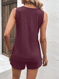 Casual Wide Strap Tank Top and Shorts Set Two Piece Dresses