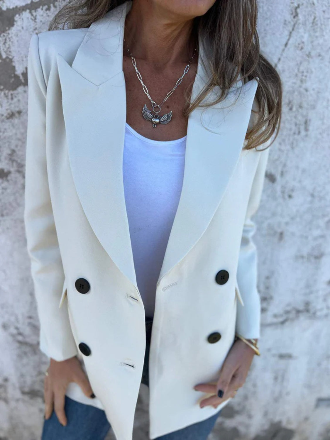 Full Size Collared Neck Long Sleeve Blazer 