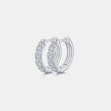 Moissanite 925 Sterling Silver Huggie Earrings 