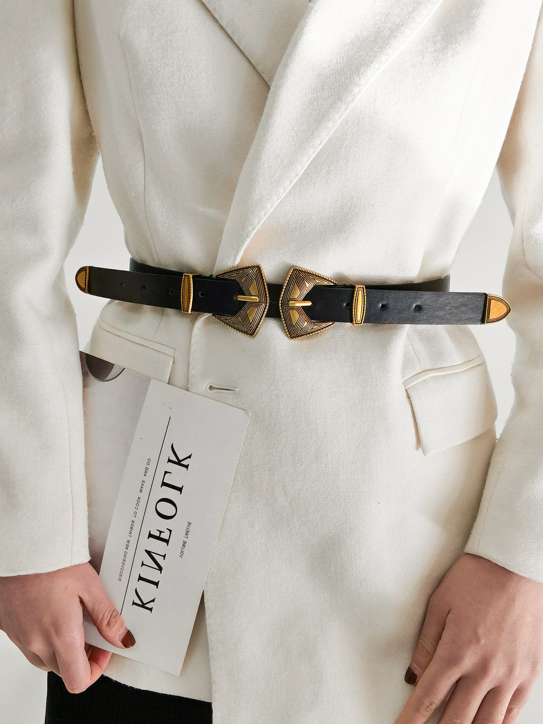 Double Buckle PU Leather Belt 