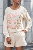 WIFE OF THE PARTY Round Neck Top and Shorts Set Lingerie & Nightwear
