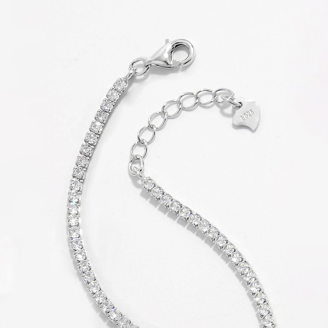 925 Sterling Silver Inlaid Zircon Bracelet 