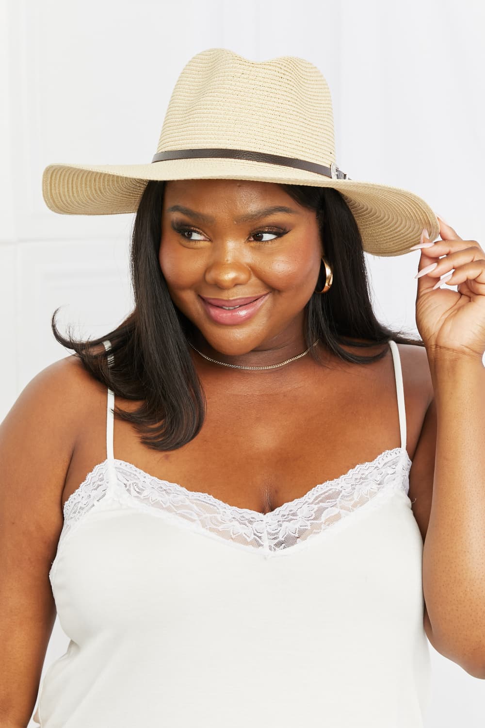 Fame Boho Summer Straw Fedora Hat 