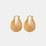 Copper Glass Stone U Shape Earrings 