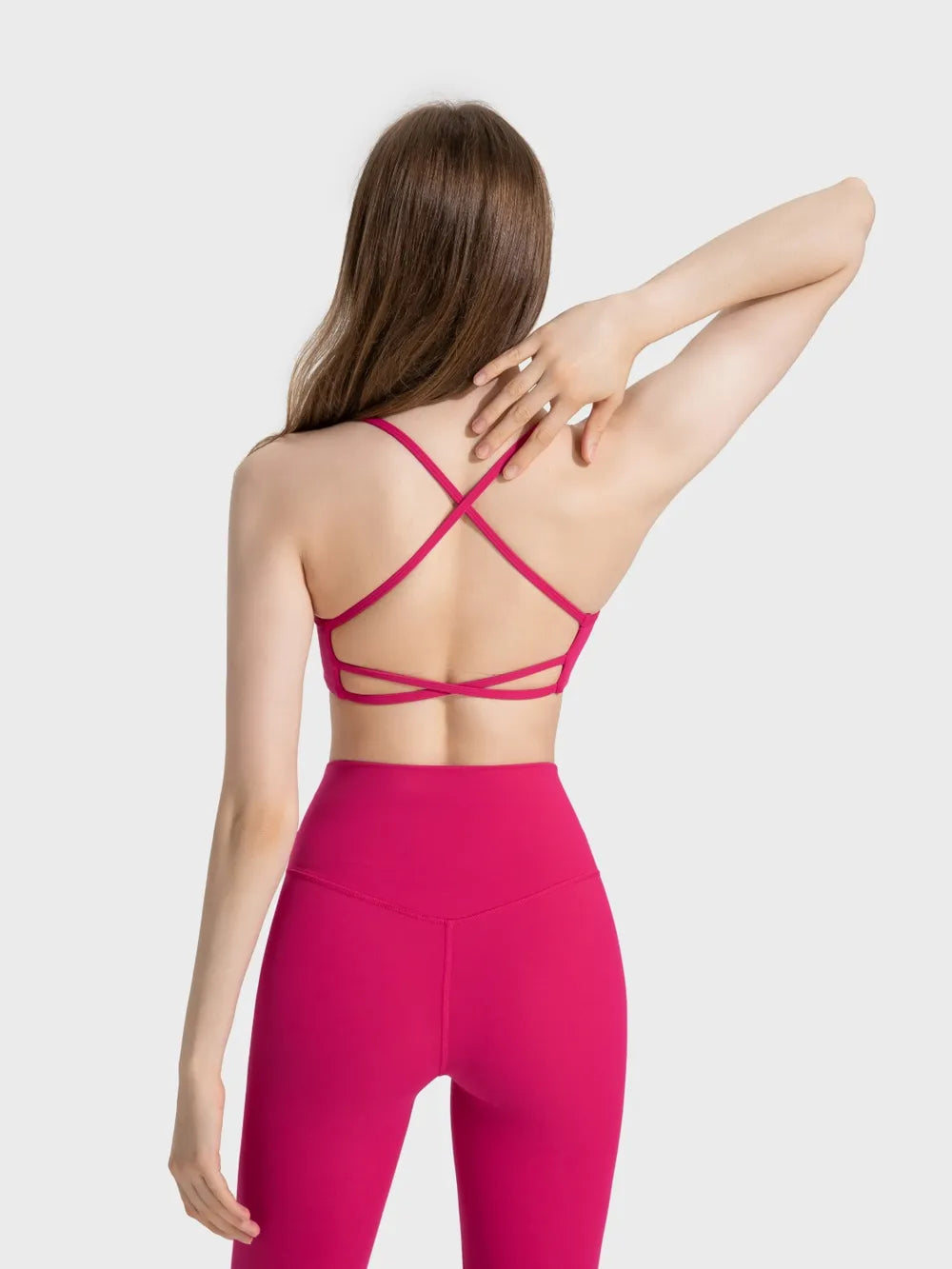 Millennia Crisscross Back Scoop Neck Active Cami with Detachable Chest Pads 