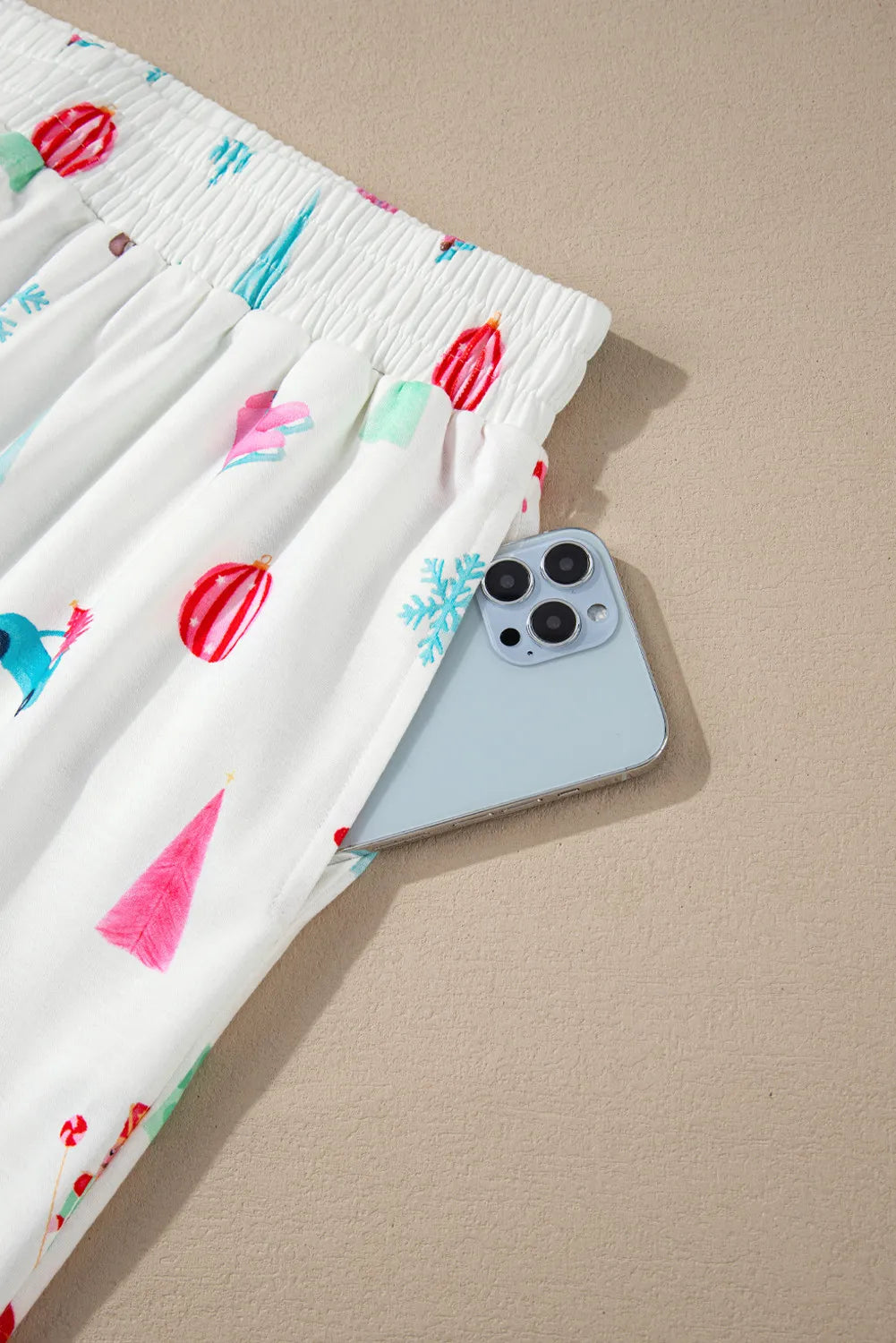 Printed Collared Neck Long Sleeve Top and Pants Lounge Set Lingerie & Nightwear