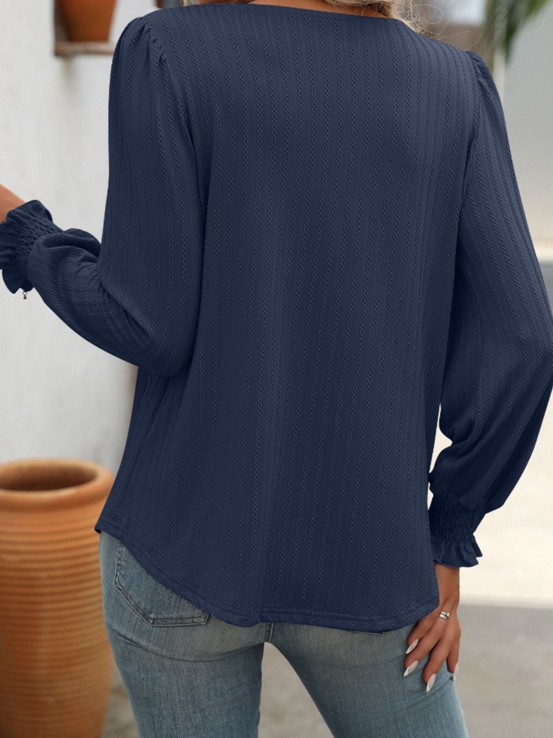 Mandy Square Neck Long Sleeve Top 