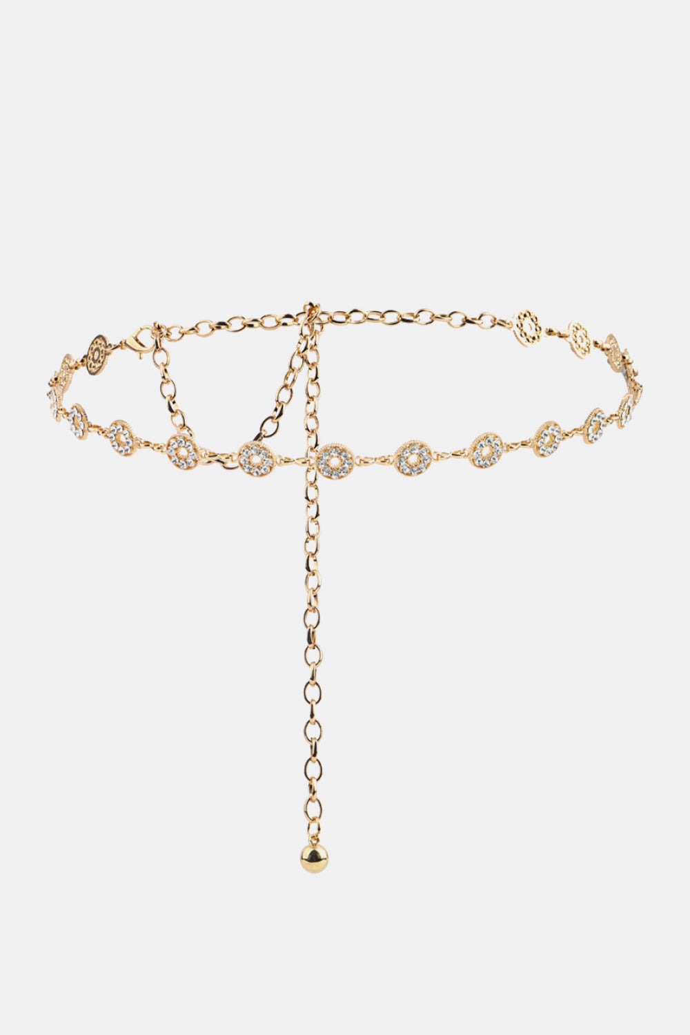 Rhinestone Decor Zinc Alloy Belt 