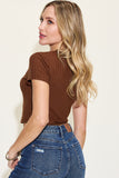 Basic Bae Full Size Ribbed Round Neck Short Sleeve T-Shirt 