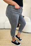 Judy Blue Full Size Button Fly High Waist Cuffed Capris 