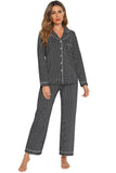 Collared Neck Loungewear Set with Pocket Lingerie & Nightwear