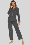 Collared Neck Loungewear Set with Pocket Lingerie & Nightwear