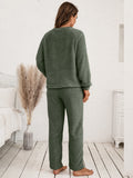 Ivy Lane Teddy Long Sleeve Top and Pants Lounge Set 