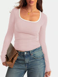 Scoop Neck Long Sleeve T-Shirt 