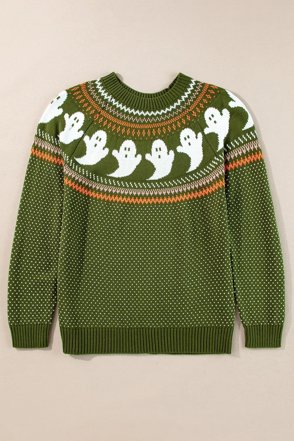Ghost Round Neck Long Sleeve Sweater 