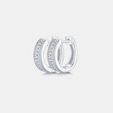 Moissanite 925 Sterling Silver Huggie Earrings 