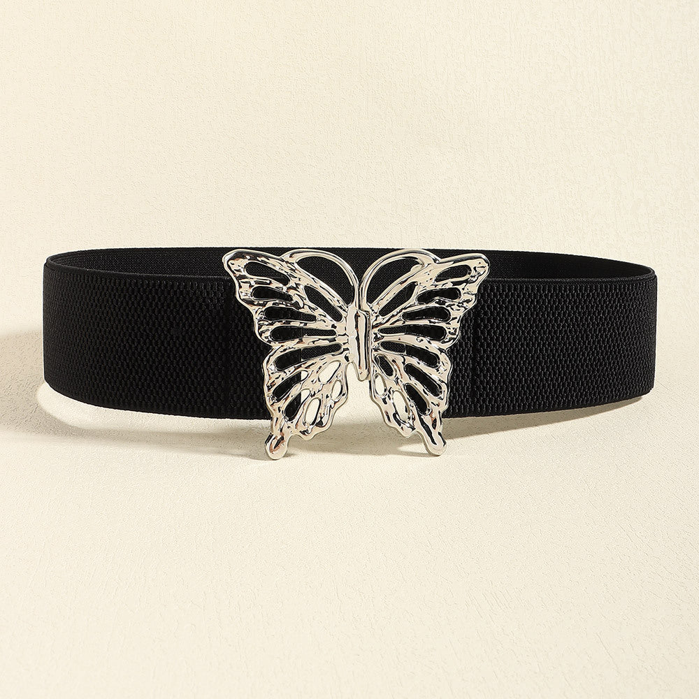 Butterfly Alloy Buckle Elastic Belt 