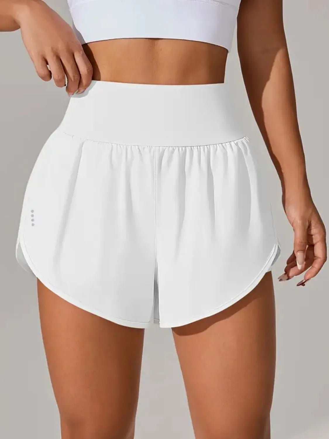 Pocketed High Waist Active Shorts 