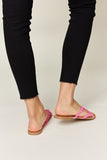 WILD DIVA Crisscross PU Leather Open Toe Sandals 
