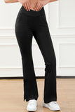 Wide Waistband Slit Bootcut Active Pants 